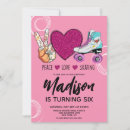 Search for roller birthday invitations Pink