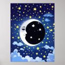 Search for man in the moon posters Starry sky