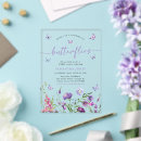 Search for acrylic bridal shower invitations Butterflies