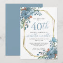 Search for blue floral birthday invitations Pretty