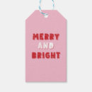 Search for pink christmas gift tags Merry and bright