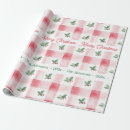 Search for pink holly berries wrapping paper Watercolor