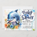 Search for dolphin baby shower invitations Watercolor