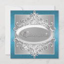 Search for 25th silver birthday invitations Blue