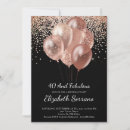 Search for black rose gold 40th birthday invitations Trendy