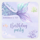 Search for mermaid party stickers Watercolor