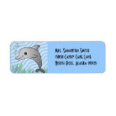 Search for dolphins return address labels Cartoon