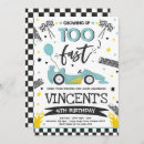 Search for too fast birthday invitations Racing birthday party