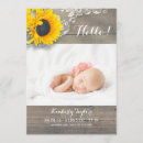 Search for sunflower birth announcement cards Rustic