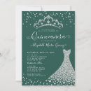 Search for tiara quinceanera invitations Emerald green
