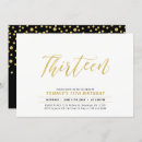 Search for 13th birthday invitations Gold