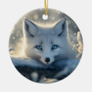 Search for white fox christmas tree decorations Snow