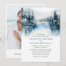 Search for mountain watercolor wedding invitations Dusty blue