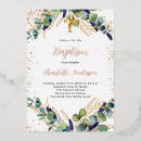 Search for eucalyptus baby christening invitations Gold