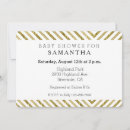 Search for black white stripes baby shower invitations Gold