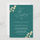 Search for gold and emerald green wedding invitations Greenery