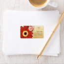 Search for deep red return address labels Floral