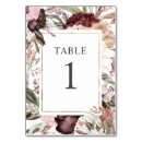 Search for bohemian floral wedding table cards Burgundy