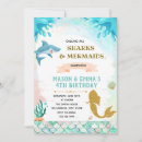 Search for mermaid shark birthday invitations Joint
