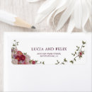 Search for classic red and white return address labels Burgundy