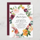 Search for floral bar bat mitzvah invitations Watercolor