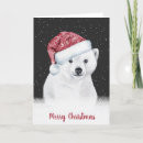 Search for black bear christmas cards Red