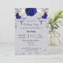 Search for royal blue and white birthday invitations Floral