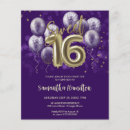 Search for purple gold sweet 16 invitations Cheap
