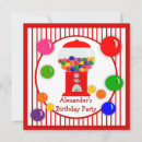 Search for gumball machine birthday invitations Red