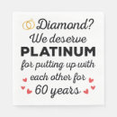 Search for 60th anniversary wedding napkins Diamond