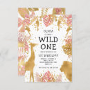 Search for pink gold safari birthday invitations Animal