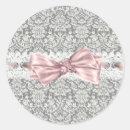 Search for pink damask baby shower stickers Grey