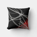 Search for black white grey abstract cushions Red