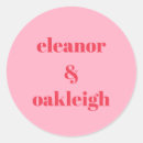 Search for round pink wedding stickers Simple