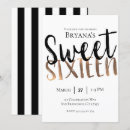Search for black white sweet 16 invitations Simple
