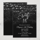 Search for black silver sweet 16 invitations Elegant