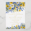 Search for blue daisy wedding invitations Watercolor floral