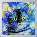 Search for starry night cat posters Kitty