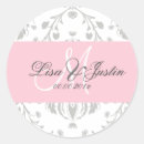 Search for pink and gray wedding stickers Classic