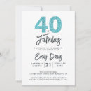 Search for blue black 40th birthday invitations Forty