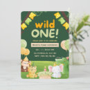 Search for cute animals birthday invitations Green