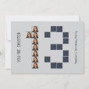 Search for pixel birthday invitations Grey