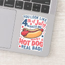 Search for funny hot dog stickers Patriotic