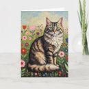 Search for tabby cat birthday cards Floral
