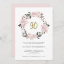 Search for wreath birthday invitations Blush pink