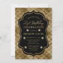 Search for roaring twenties birthday invitations Black gold