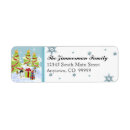 Search for winter bird return address labels Snowflakes
