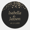 Search for black gold foil stickers Bride and groom
