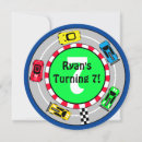 Search for green race car invitations Blue