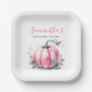 Search for pink pumpkin plates Girl baby shower